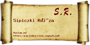 Sipiczki Róza névjegykártya